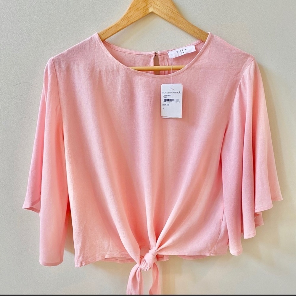 Elodie Bell Sleeve Top Blouse Nordstrom Pink Size Small - Picture 3 of 8